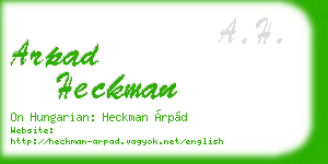 arpad heckman business card